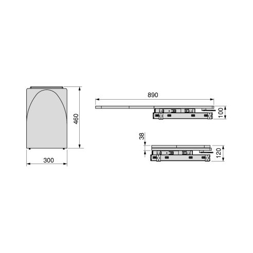 Emuca Tavola da stiro Iron 2, Acciaio e Legno, pieghevole ed estraibile per mobili Iron 2