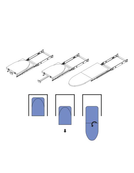 Emuca Tavola da stiro Iron 2, Acciaio e Legno, pieghevole ed estraibile per mobili Iron 2