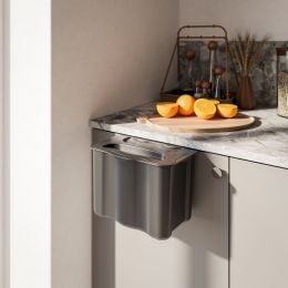 Emuca Recycle contenitore per la raccolta differenziata e per l'appendiabiti Recycle, 1 contenitore da 5 lt, con coperchio 2