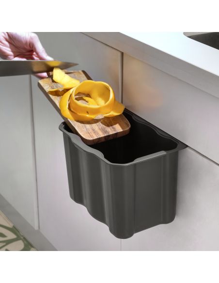 Emuca Recycle contenitore per la raccolta differenziata e per l'appendiabiti Recycle, 1 contenitore da 5 lt, con coperchio