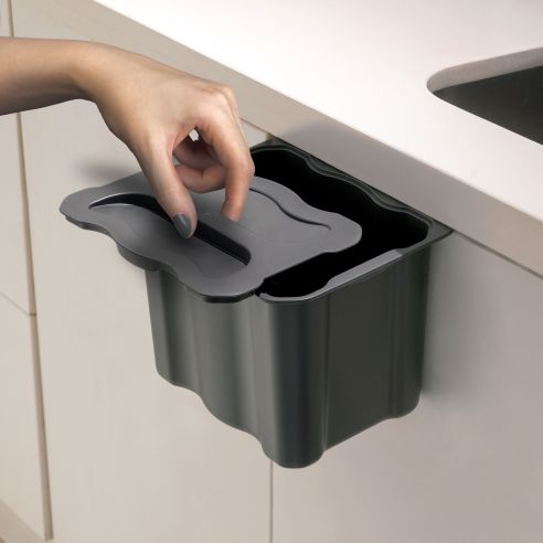 Emuca Recycle contenitore per la raccolta differenziata e per l'appendiabiti Recycle, 1 contenitore da 5 lt, con coperchio