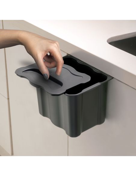 Emuca Recycle contenitore per la raccolta differenziata e per l'appendiabiti Recycle, 1 contenitore da 5 lt, con coperchio