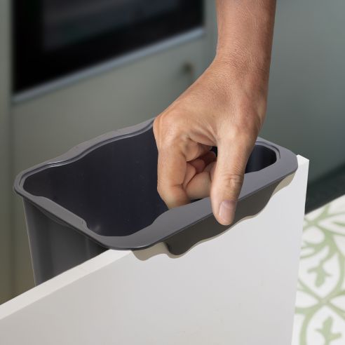 Emuca Recycle contenitore per la raccolta differenziata e per l'appendiabiti Recycle, 1 contenitore da 5 lt, con coperchio