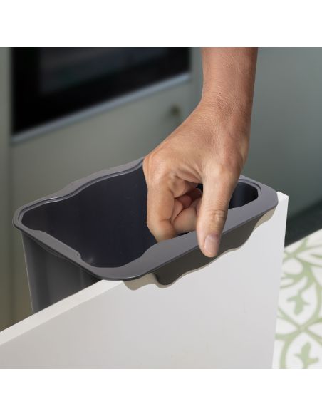 Emuca Recycle contenitore per la raccolta differenziata e per l'appendiabiti Recycle, 1 contenitore da 5 lt, con coperchio