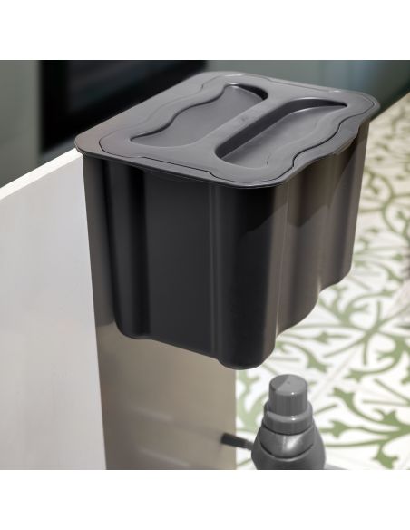 Emuca Recycle contenitore per la raccolta differenziata e per l'appendiabiti Recycle, 1 contenitore da 5 lt, con coperchio