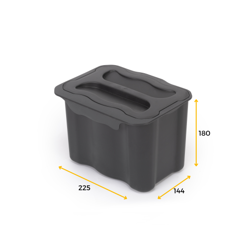 Emuca Recycle contenitore per la raccolta differenziata e per l'appendiabiti Recycle, 1 contenitore da 5 lt, con coperchio