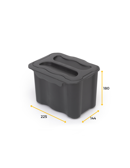 Emuca Recycle contenitore per la raccolta differenziata e per l'appendiabiti Recycle, 1 contenitore da 5 lt, con coperchio