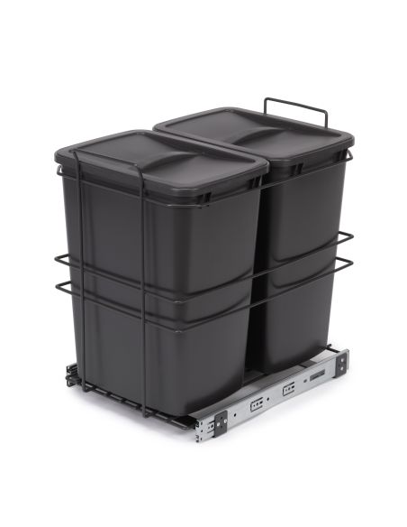 Emuca Contenitore per la raccolta differenziata Recycle da montare sul fondo e da estrarre manualmente in cucina Recycle 2x35lt