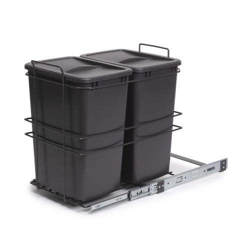 Emuca Contenitore per la raccolta differenziata Recycle da montare sul fondo e da estrarre manualmente in cucina Recycle 2x35lt