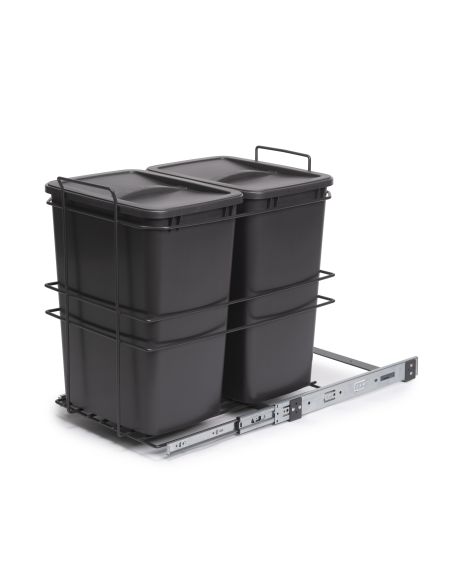 Emuca Contenitore per la raccolta differenziata Recycle da montare sul fondo e da estrarre manualmente in cucina Recycle 2x35lt