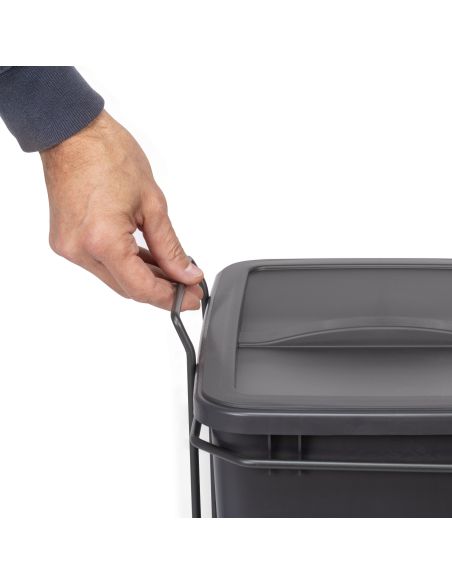 Emuca Contenitore per la raccolta differenziata Recycle da montare sul fondo e da estrarre manualmente in cucina Recycle 2x35lt