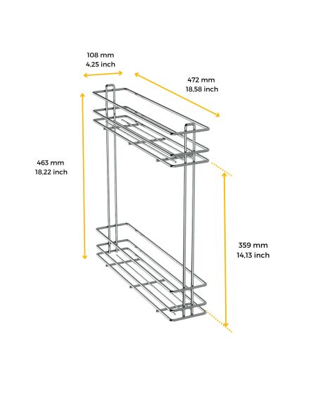 Emuca Portabottiglie estraibile SupraMax, modulo 150 mm, Acciaio, Cromato lucido