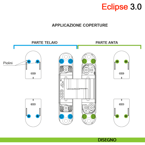 Kit coperture per cerniera a scomparsa AGB Eclipse 3.0