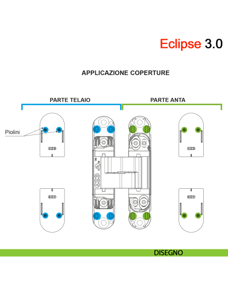 Kit coperture per cerniera a scomparsa AGB Eclipse 3.0