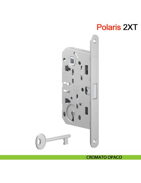 Serratura magnetica AGB Polaris 2XT chiave interasse 90 mm - cromato opaco