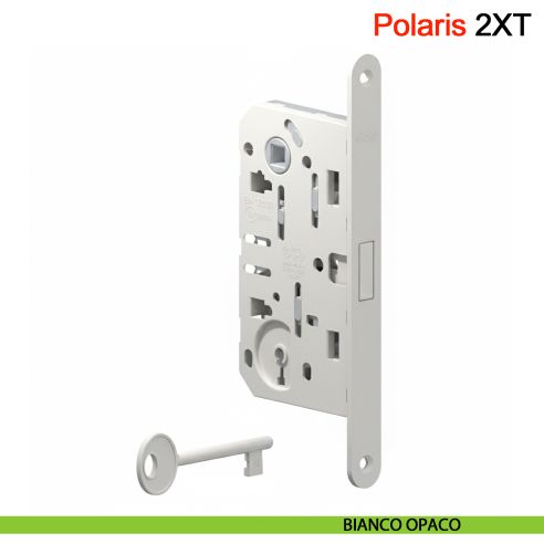 Serratura magnetica AGB Polaris 2XT chiave interasse 90 mm - bianco opaco