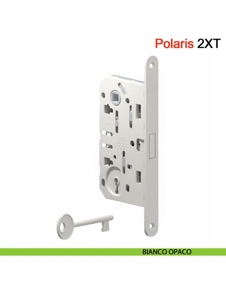 Serratura magnetica AGB Polaris 2XT chiave interasse 90 mm - bianco opaco