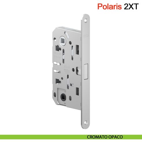 Serratura magnetica AGB Polaris 2XT nottolino WC interasse 96 mm - cromo opaco