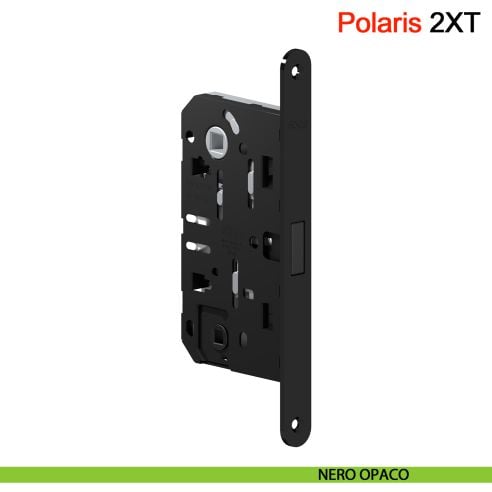 Serratura magnetica AGB Polaris 2XT nottolino WC interasse 96 mm - nero opaco
