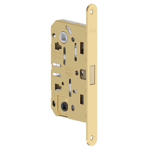 Serratura magnetica AGB Polaris 2XT nottolino WC interasse 96 mm - ottonato verniciato