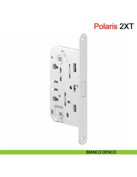 Serratura magnetica AGB Polaris 2XT nottolino WC interasse 96 mm - bianco opaco