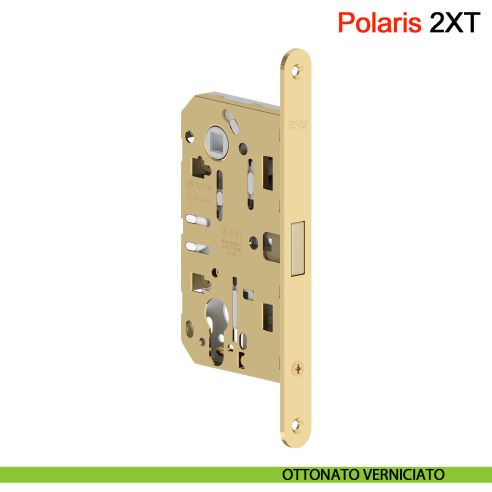 Serratura magnetica AGB Polaris 2XT cilindro Yale interasse 85 mm - ottonato verniciato