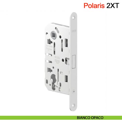 Serratura magnetica AGB Polaris 2XT cilindro Yale interasse 85 mm - bianco opaco