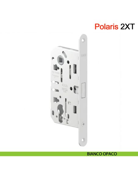 Serratura magnetica AGB Polaris 2XT cilindro Yale interasse 85 mm - bianco opaco