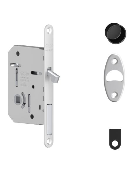 Serratura per porta scorrevole Scivola Tre Class AGB con levetta a scomparsa - cromo opaco