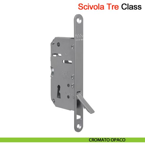 Piastra di copertura per porta scorrevole Scivola Tre Class AGB con levetta a scomparsa - cromato opaco
