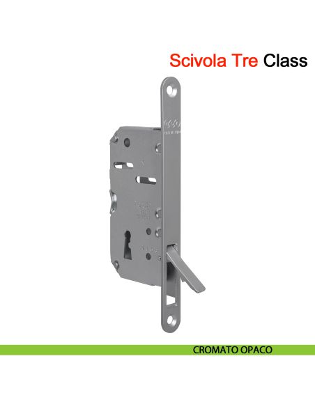 Piastra di copertura per porta scorrevole Scivola Tre Class AGB con levetta a scomparsa - cromato opaco