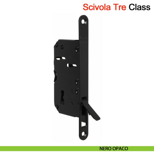 Piastra di copertura per porta scorrevole Scivola Tre Class AGB con levetta a scomparsa - nero opaco