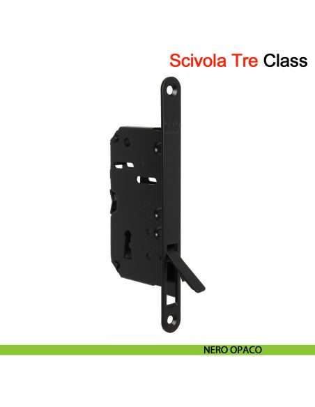 Piastra di copertura per porta scorrevole Scivola Tre Class AGB con levetta a scomparsa - nero opaco