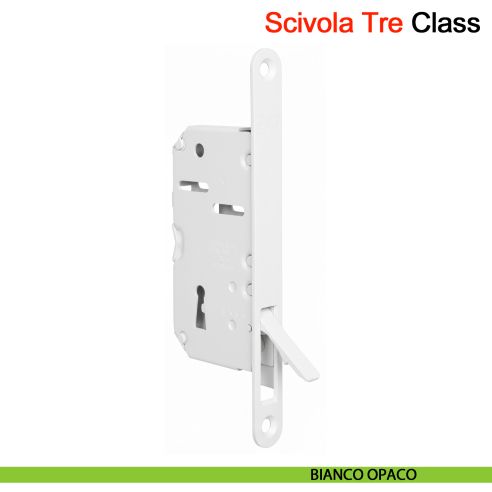 Piastra di copertura per porta scorrevole Scivola Tre Class AGB con levetta a scomparsa - bianco opaco