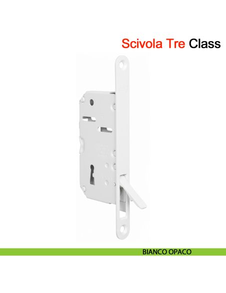 Piastra di copertura per porta scorrevole Scivola Tre Class AGB con levetta a scomparsa - bianco opaco