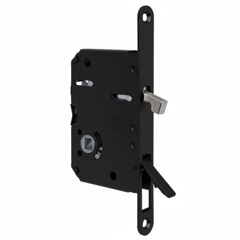 Serratura per porta scorrevole Scivola Tre Class AGB con levetta a scomparsa - nero opaco