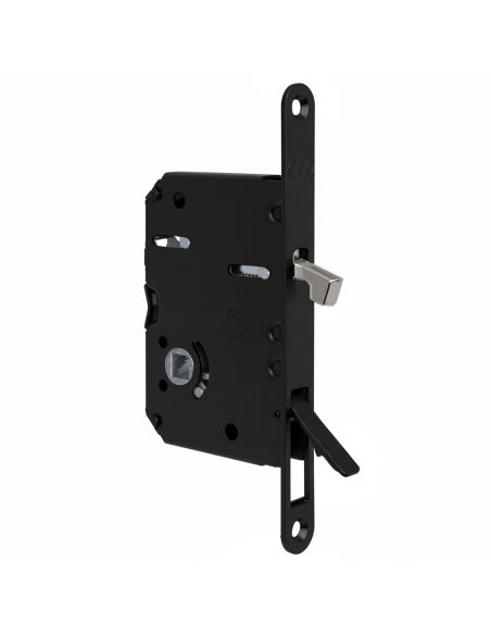 Serratura per porta scorrevole Scivola Tre Class AGB con levetta a scomparsa - nero opaco