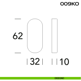 Bocchetta coprivite ovale cieca 32x62x10 mm 009 KO Reguitti Inox 2