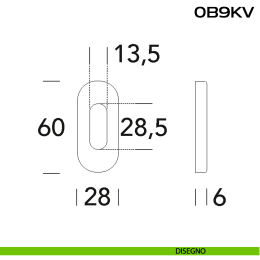 Bocchetta coprivite foro cilindro ovale 0B9 BV Reguitti Inox 2