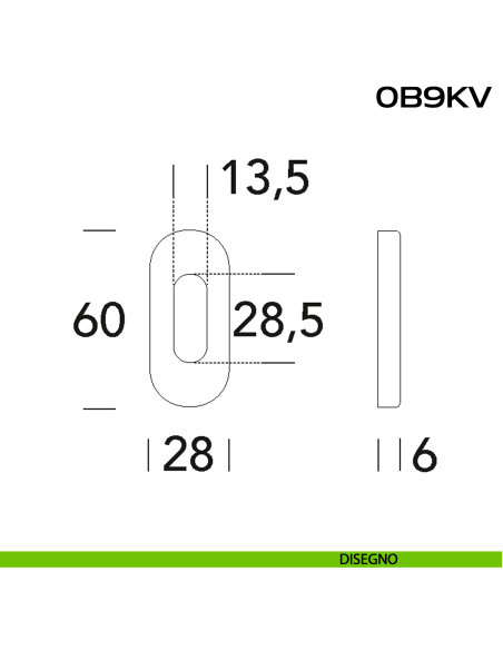 Bocchetta coprivite foro cilindro ovale 0B9 KV Reguitti Inox