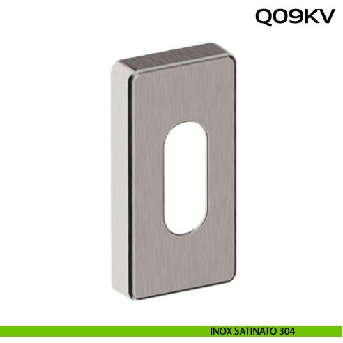 Bocchetta coprivite foro cilindro rettangolare Q09 KV Reguitti Inox - INOX