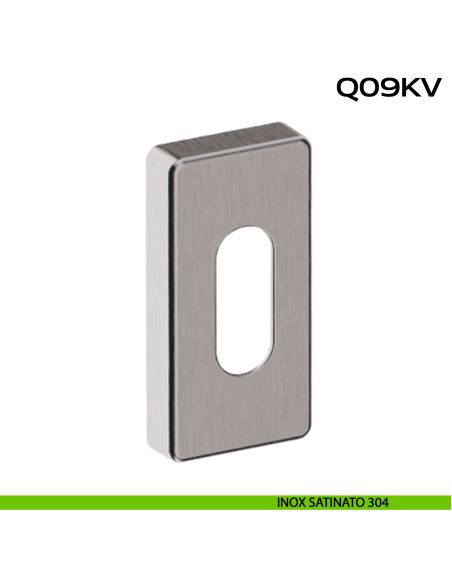 Bocchetta coprivite foro cilindro rettangolare Q09 KV Reguitti Inox - INOX