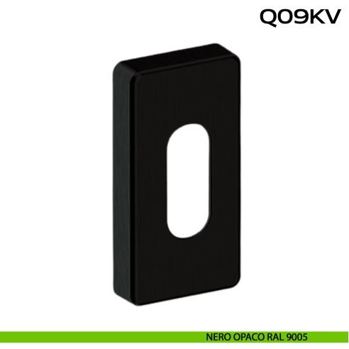 Bocchetta coprivite foro cilindro rettangolare Q09 KV Reguitti Inox - NERO