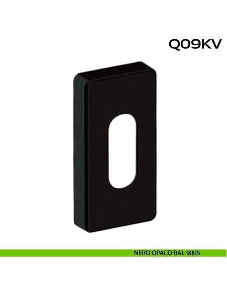 Bocchetta coprivite foro cilindro rettangolare Q09 KV Reguitti Inox - NERO