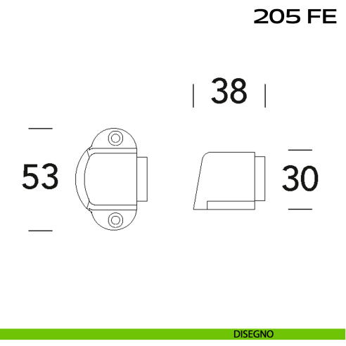 Fermaporta magnetico in acciaio a pavimento 205 FE Reguitti Inox disegno