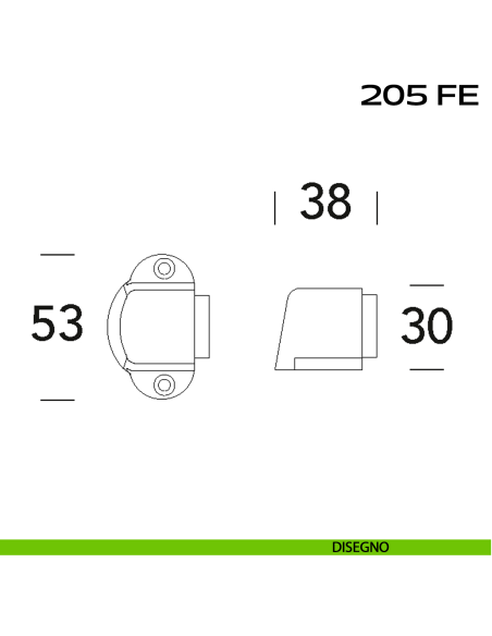 Fermaporta magnetico in acciaio a pavimento 205 FE Reguitti Inox disegno