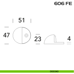 Fermaporta in acciaio a pavimento diametro 48 mm 606 FE Reguitti Inox 2