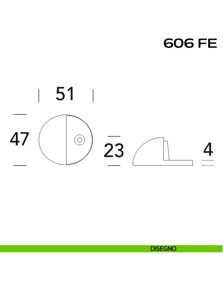 Fermaporta in acciaio a pavimento diametro 48 mm 606 FE Reguitti Inox disegno