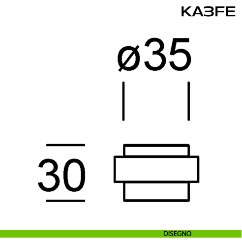 Fermaporta in acciaio a pavimento diametro 35 mm KA3 FE Reguitti Inox disegno
