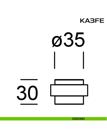 Fermaporta in acciaio a pavimento diametro 35 mm KA3 FE Reguitti Inox disegno